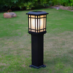 Black Solar Pathway Bollard Lights with Three-Step Dimming for Modern Outdoor Spaces