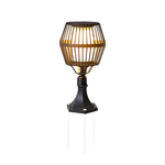 Matte Black Solar Caged Lantern for Modern Outdoor Spaces