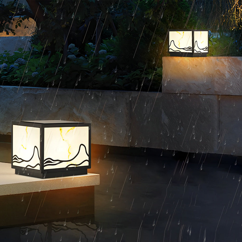 Mountain Scenery Solar Solar Post Caps Lights Li002268