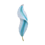 Luxury Modern Feather Wall Sconce with LED Lighting, Hand-Painted Gold Accents