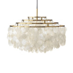 Seashell Discs Chandelier 39 4 Chain Length Pendant Lights