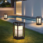 Retro Black Solar LED Pathway Lantern for Garden and Courtyard