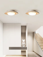 Luma Travertine Ceiling Light – Modern Flush Mount in Yellow Travertine
