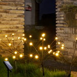 2 Pack Solar Firefly Lights 8Led Starburst Swaying Waterproof Outdoor Garden Landascape Lighting
