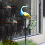 43 7 In Peacock Solar Powered Garden Stake 2 Pack