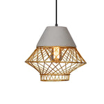 Cement Iron Cage Retro Pendant Light Li002289