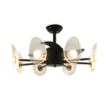 31 In Black Round Acrylic Ceiling Fan With Light And Remote 3 Blades