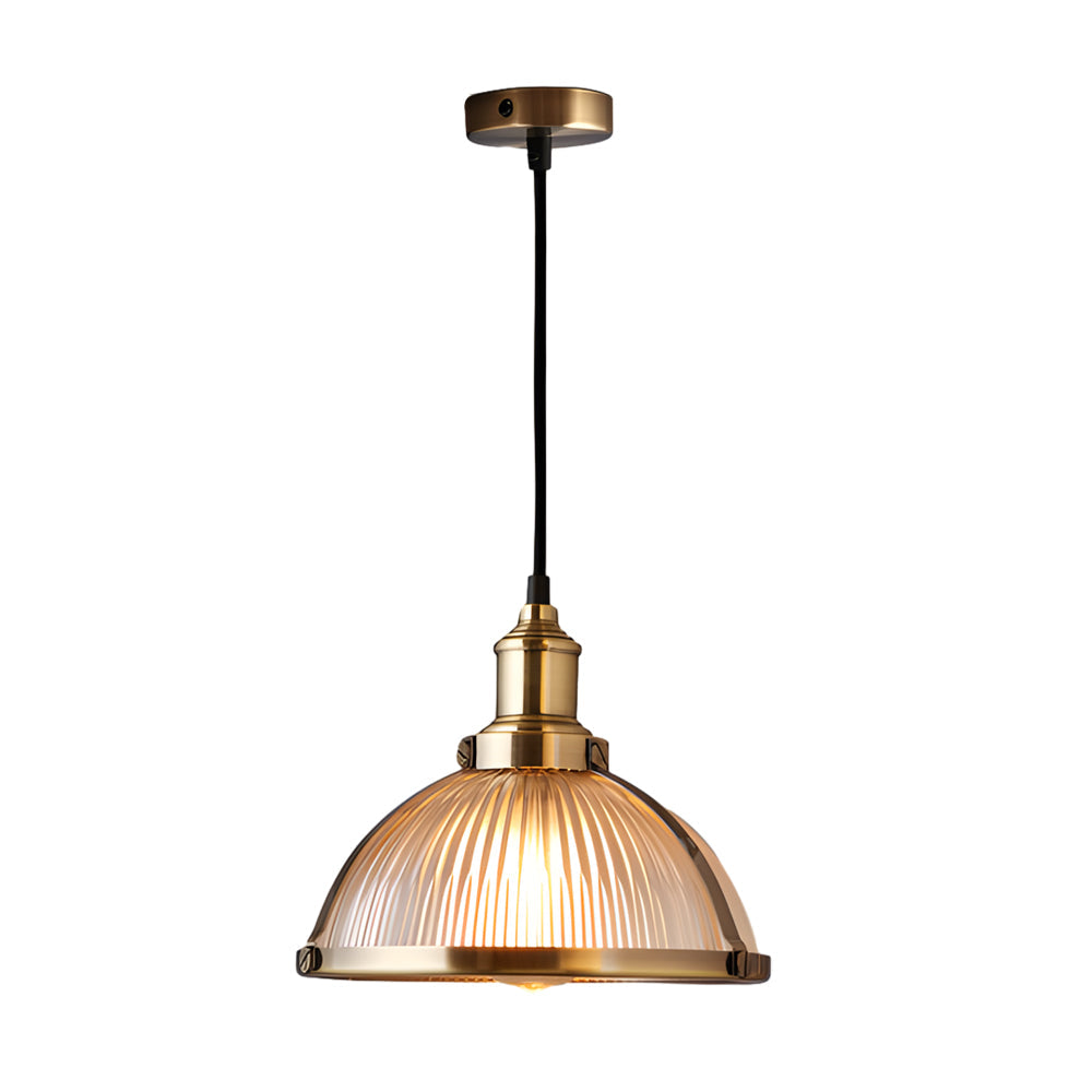 1 Light Striped Glass Shade Tungsten Wire 40W Pendant Lights