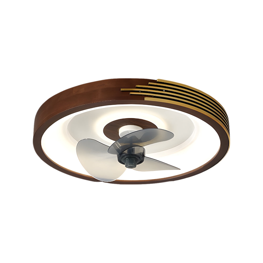 19 7 In Walnut 6 Speed Flush Mount Ceiling Fans With Led Light And Remote