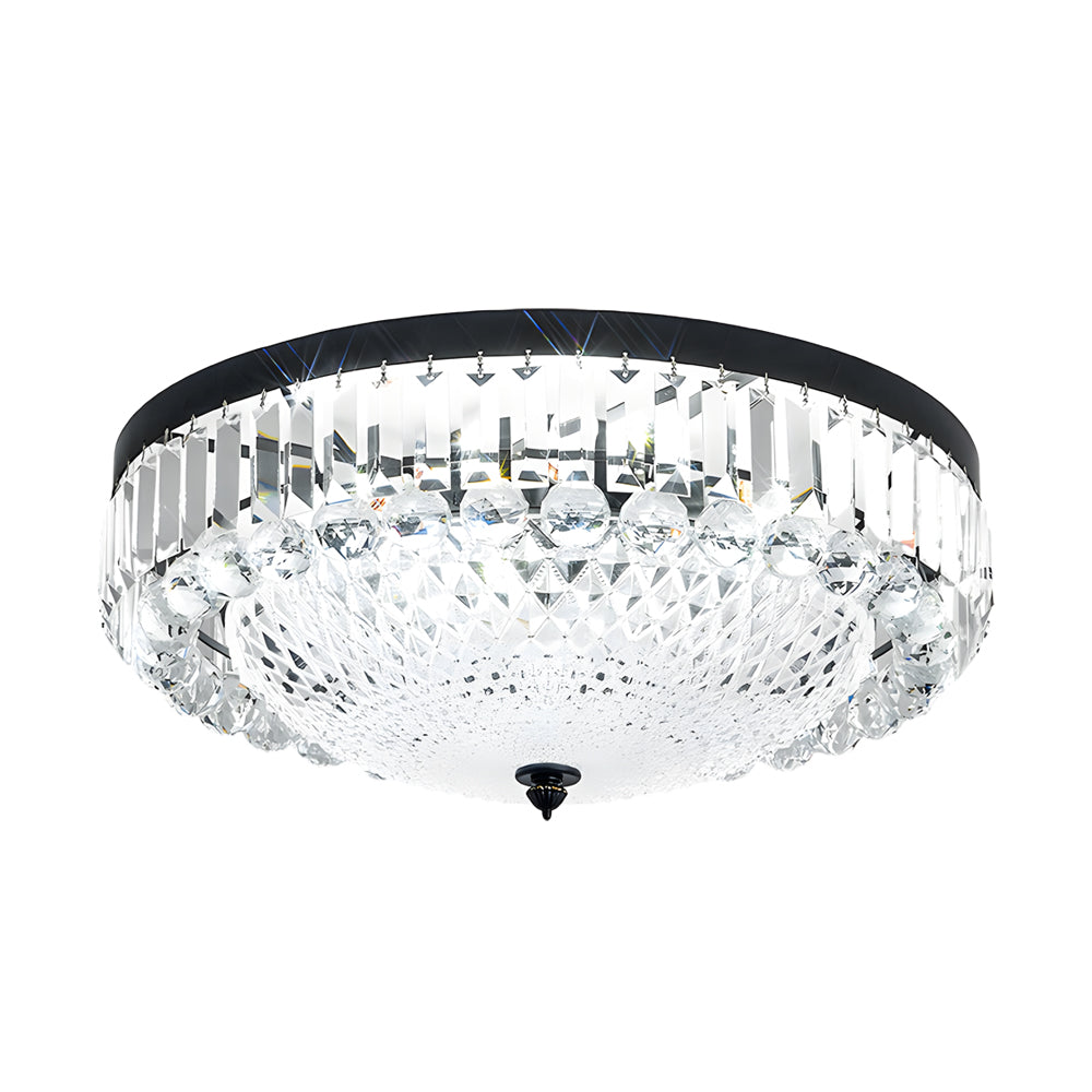 Round Crystal Led 3 Step Dimming Luxury American Style Ceiling Lights