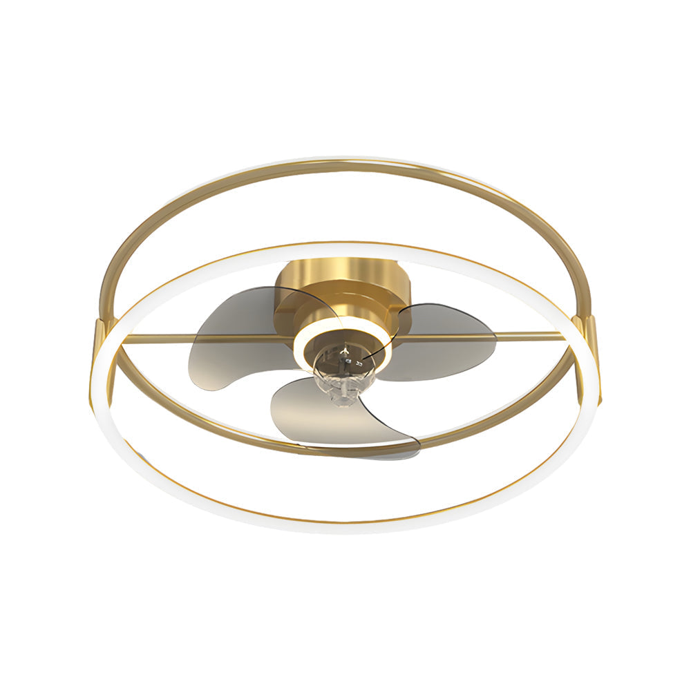 Minimalist Ring Three Step Dimming Led Mute Modern Bladeless Ceiling Fan Lights