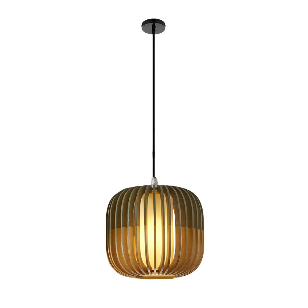 Wood Lantern Fabric Lampshade Led Minimalist Japanese Style Chandelier Li002748