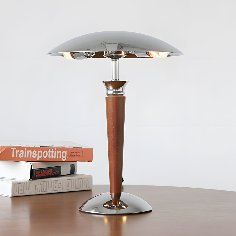 Chrome Mushroom Umbrella Table Lamp 3 Step Led Lights