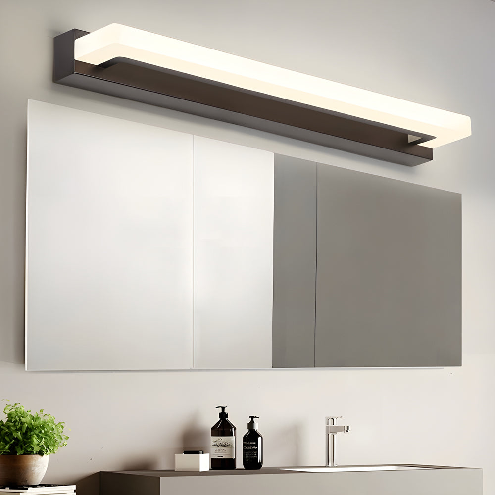 Linear Led Black Bathroom Fixture Light Filter
