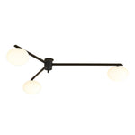 White Glass Bubble Black Semi Flush Ceiling Light