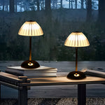 Battery Operated Led Brushed Brass Metal Table Lamp