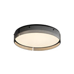 Round Ribbed Glass Led Flush Mount Ceiling Light