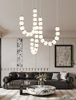 Thalorin LED Pendant Light – Modern Cascading Orb Chandelier for Dining & Living Spaces