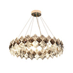 Round Long 3 Step Dimming Luxury Modern Crystal Chandelier Dining Room Light