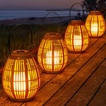 1 Pack Portable Waterproof Candle Light Outdoor Solar Lanterns
