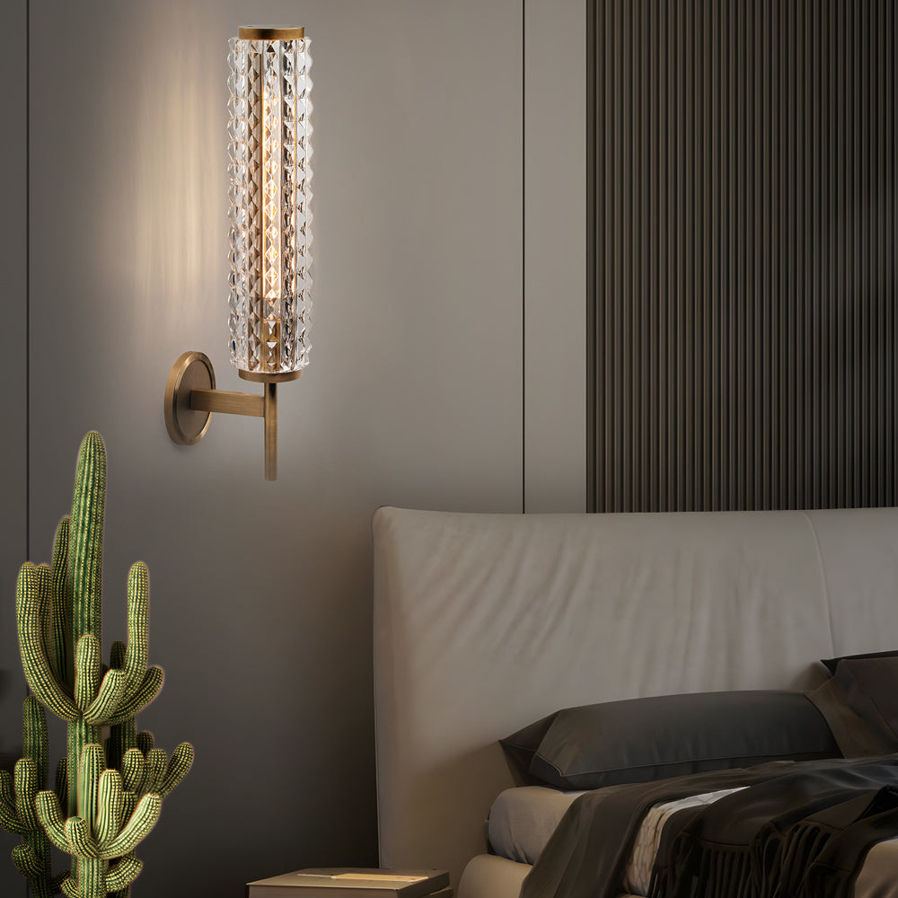 Creative Luxury Glass Copper American Style Bedroom Wall Lights Indoor