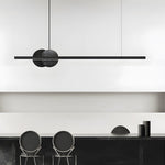 Black Linear Round Marble Led Pendant Light
