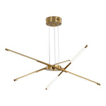 Modern Stepless Dimming Long Strip Sputnik Led Chandelier Gold Black Gold
