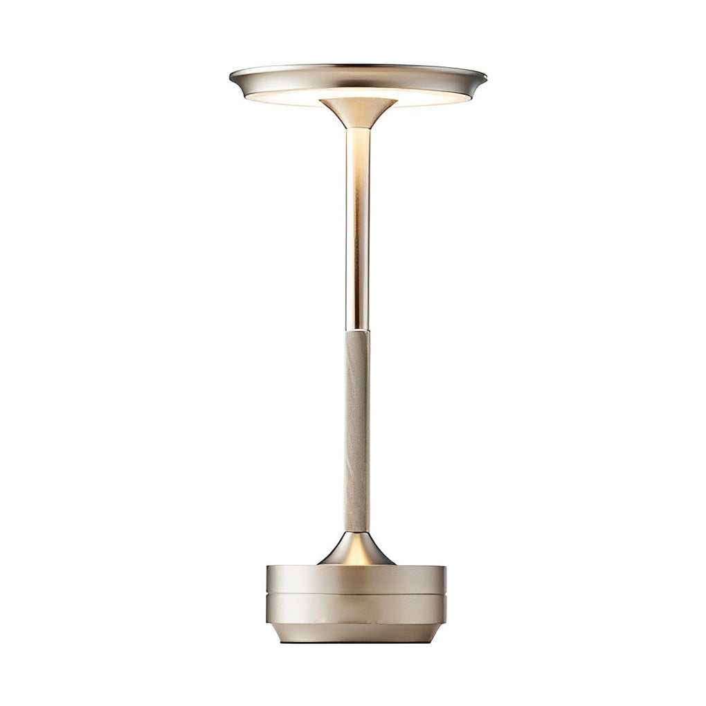 Plated Metal Slender Cordless Ufo Alien Table Lamp
