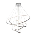 Contemporary Hanging 3 4 Light Tiered Ring Chandelier Chrome