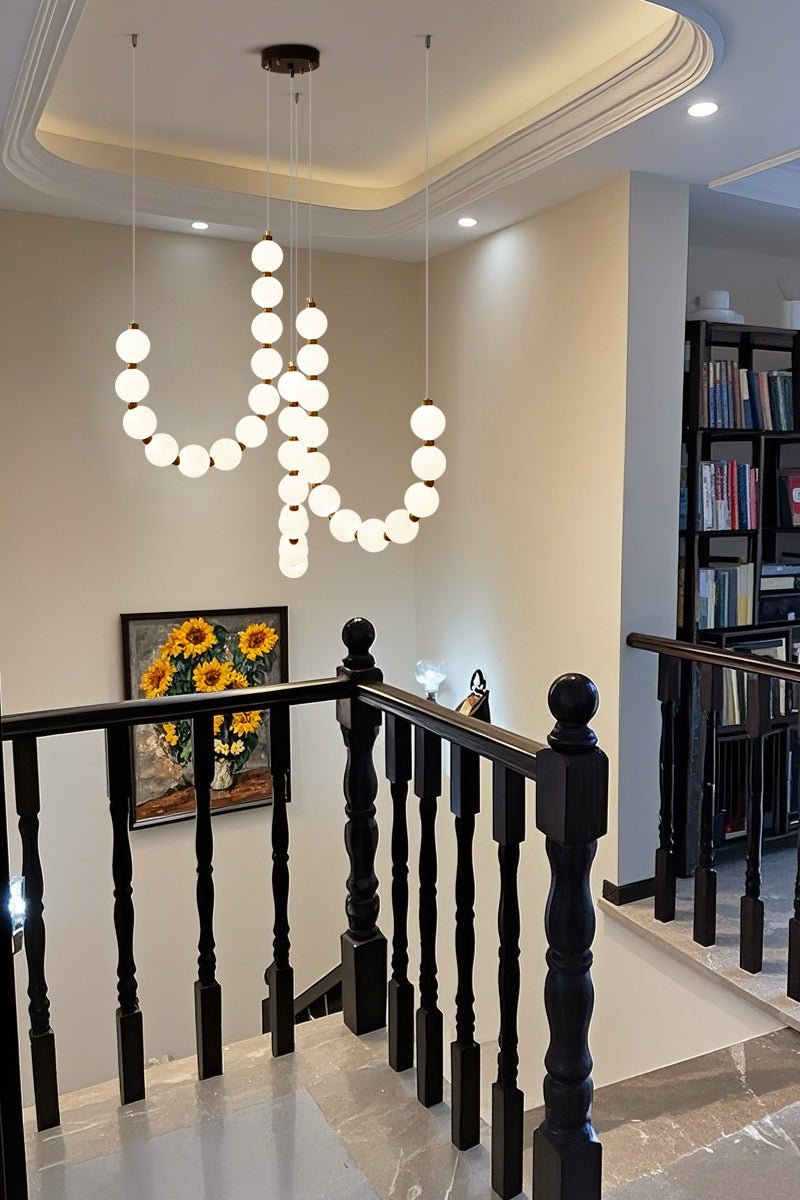 Thalorin LED Pendant Light – Modern Cascading Orb Chandelier for Dining & Living Spaces