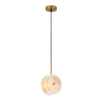 Modern Crystal Glass Disc Pendant Light With Led 1 Light Round Hanging Lamp