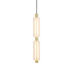 1 2 3 Heads Acrylic Cylinder Pendant Lights Modern Hanging Lamp In Gold Black