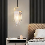 Handcrafted Glass LED Pendant Light with Copper Accent