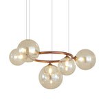 5 7 9 Light Glass Ball Circular Contemporary Chandelier With 3 Step Dimming