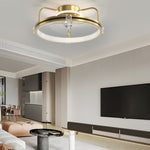 Round Mute Three Step Dimming Led Silent Modern Flush Mount Ceiling Fan