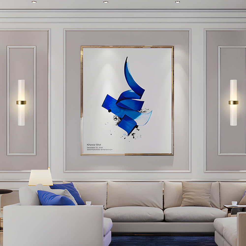 Modern Frosted Glass Tube 1 Light Wall Sconce In Warm White For Living Room