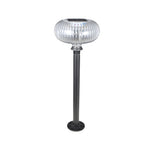 Modern Solar Lawn Light Metal Cylinder Oval Shade Led Outdoor Bollard Light
