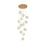 Global Crystal Cluster Adjustable Luxury Staircase Modern Long Chandelier