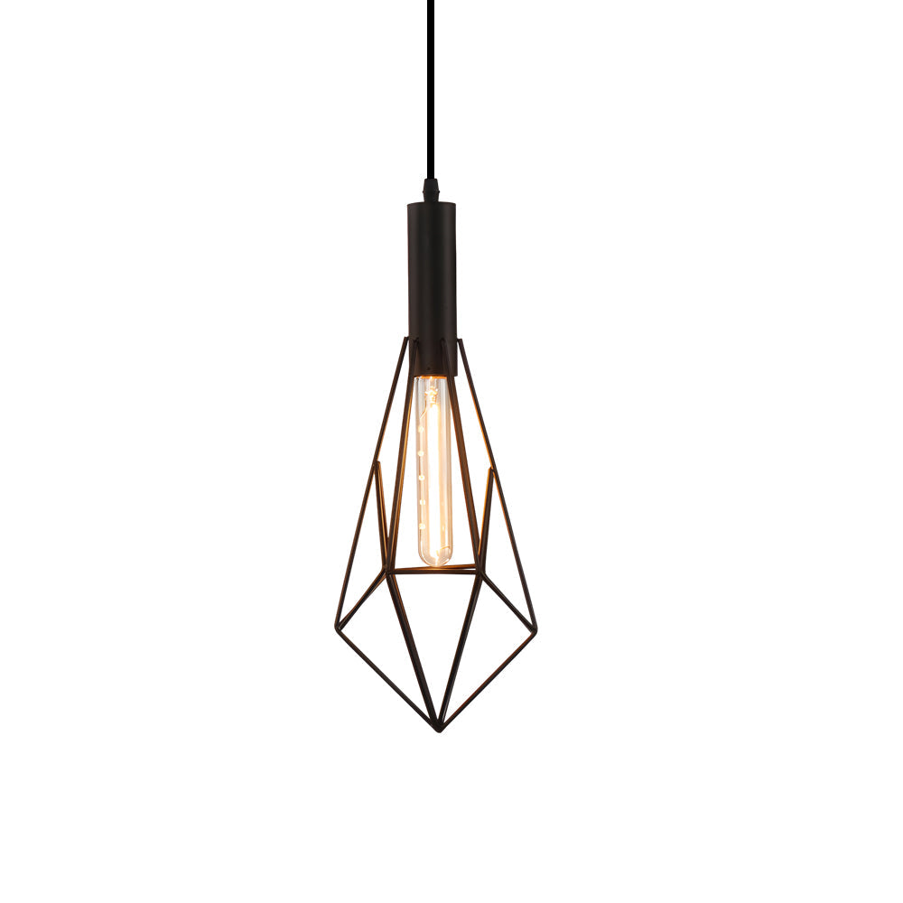 Geometric Lines Black Retro Industrial Style Chandelier Li002719