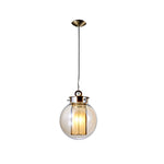 1 Light Amber Glass Shade Post Modern Pendant Lights Hanging Lamp