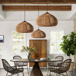 Vintage Rattan Woven Chandelier