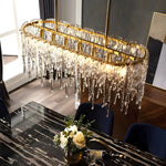 7 10 Light Luxury Glass Decor Icicles Droplet Crystal Chandelier 3 Step Dimming