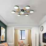 Orbital Sputnik Semi Flush Mount LED Chandelier in Metal and Acrylic
