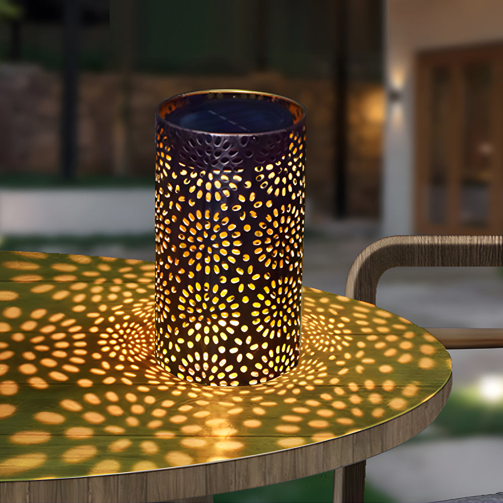 7 3 Inch H Metal Cut Out Solar Outdoor Lantern
