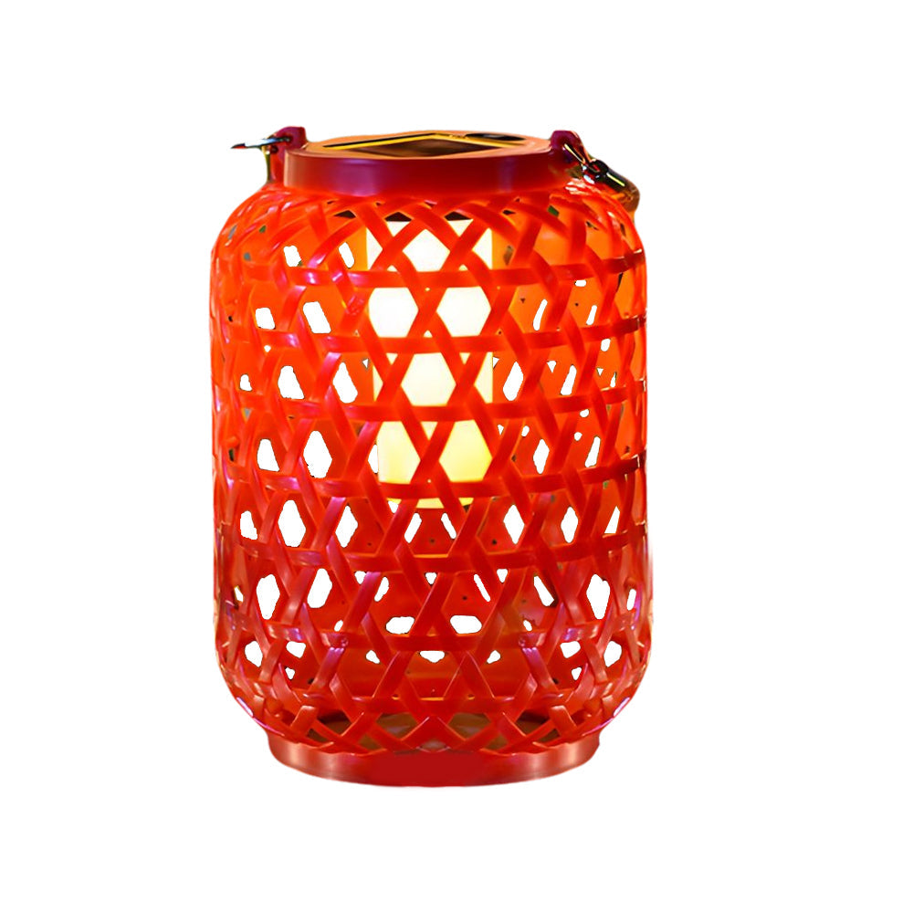 Portable Solar Lanterns Plastic Rattan Solar Hanging Lanterns Outdoor Light Led Solar Garden Lanterns