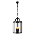 3 4 Light Candlelight Vintage Cylinder Glass Lantern Pendant Light Black