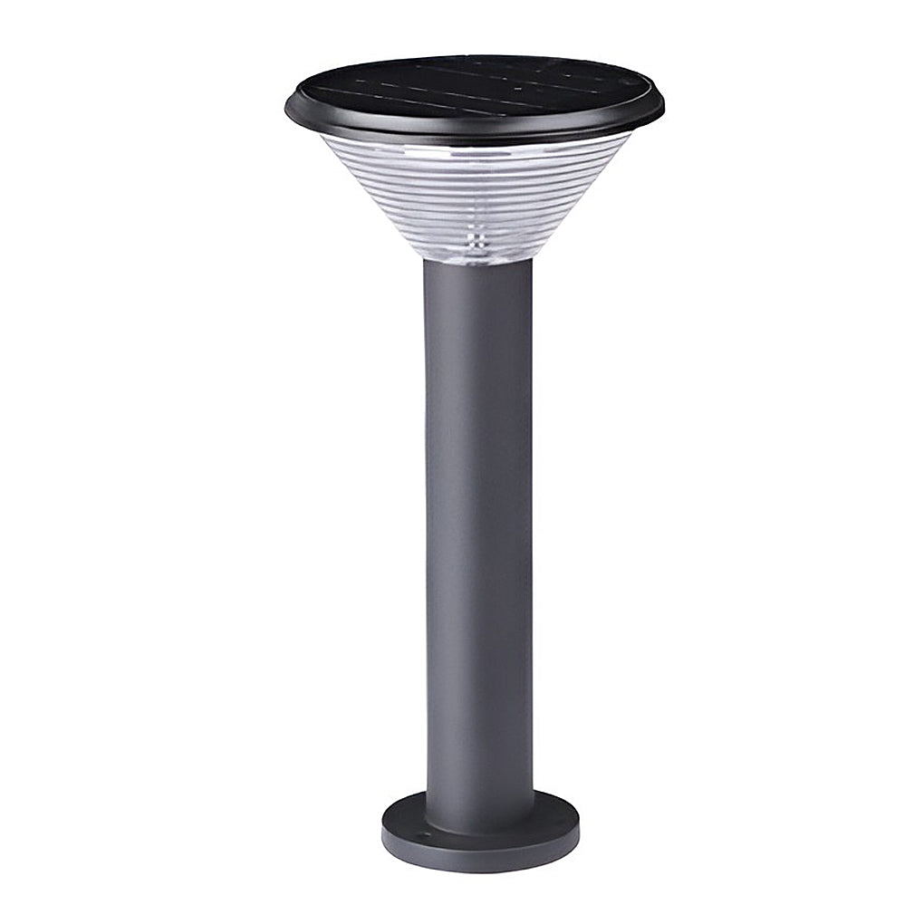 Tapered Solar LED Pathway Light in Black Aluminum for Modern Outdoor Spaces