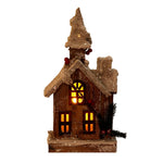 Artisan Wooden Christmas Village Houses with Warm Glow