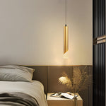 Hardware Slender Cylinder 3 Step Dimming Gold Modern Led Pendant Lights