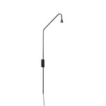 Swing Long Arm Austere Wall Lamp Black Gold
